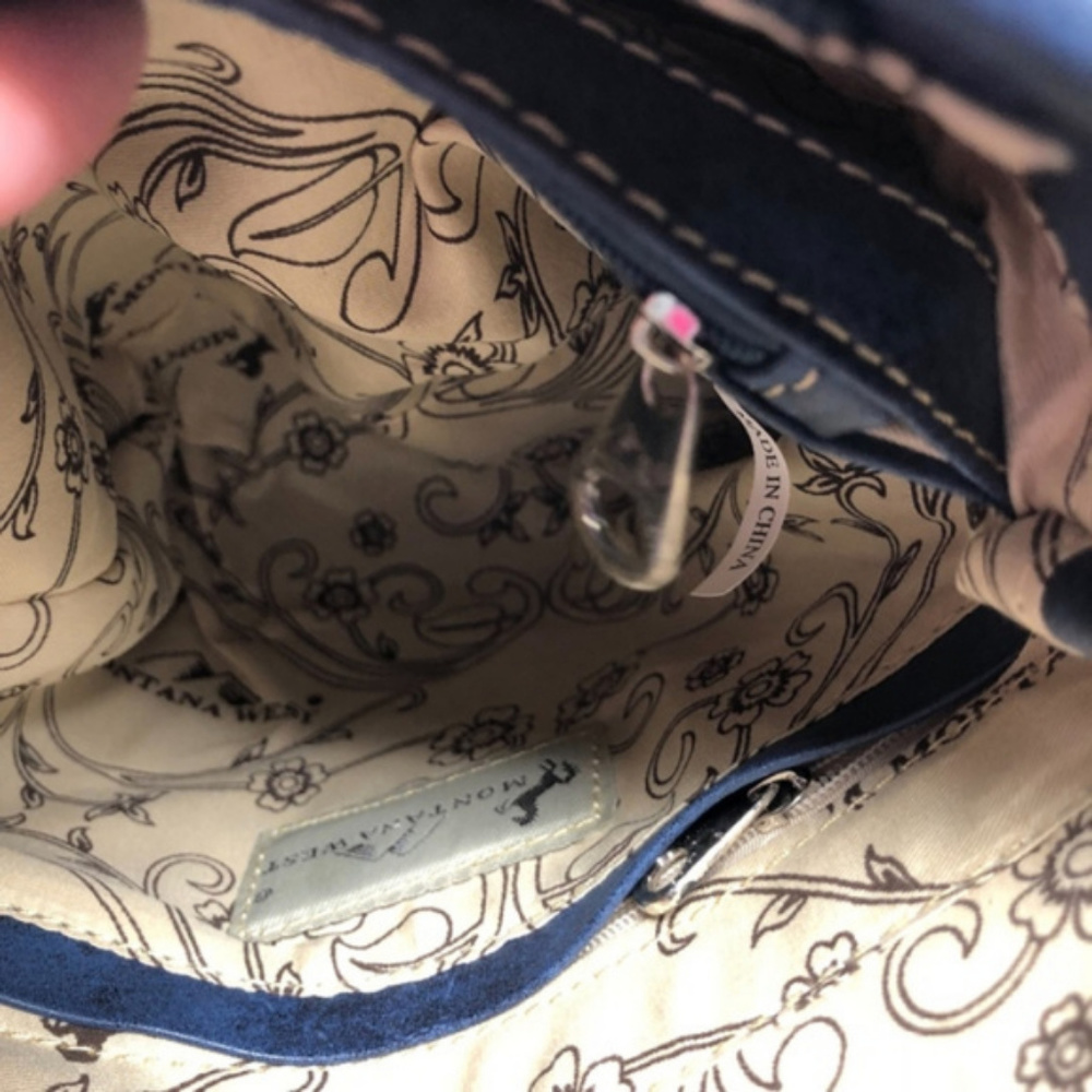 Montana West Concho Bucket Shape Crossbody Blue - Picture 3 of 6